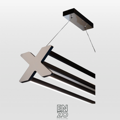 EnzoLight Model X: Benzersiz Form Lineer Sarkıt Avize Modern Lineer LED Sarkıt Avize - Ada Mutfak ve Tezgah Üstü Mimari Aydınlatma Görseli