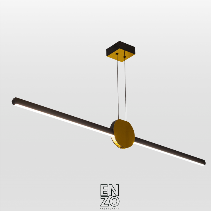 EnzoLight UnoS Aşağı Yönlü Sarkıt Led Avize 120 Cm Modern Modern Lineer LED Sarkıt Avize - 1:1 Beyaz Fon Dekupe Ana Ürün Görseli (AI Oda Tasarımı Cutout)
