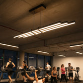 Cosmo modern lineer led sarkıt avize spor salonu profesyonel aydınlatma tasarımı