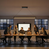 Mira modern lineer LED sarkıt avize profesyonel eğitim merkezi toplantı odasında odaklanmış çalışma ışığı