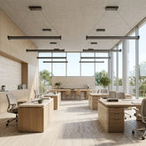 EnzoLight Mira Lineer LED Sarkıt Avize - Modern Ofis ve Çalışma Alanı Minimalist Yaşam Konseptinde Gündüz Doğal Gün Işığında Tavana Montaj Görünümü