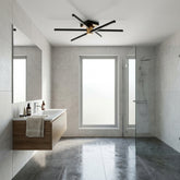 EnzoLight Nova Six Modern LED Tavan Avize Plafonyer - Banyo ve Lavabo Alanı Minimalist Yaşam Konseptinde Gündüz Doğal Gün Işığında Tavana Montaj Görünümü
