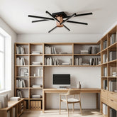 EnzoLight Nova Eight Modern LED Tavan Avize Plafonyer - Çalışma Masası ve Home Office İskandinav Sade Çizgilerle Gündüz Doğal Gün Işığında Tavana Montaj Görünümü