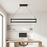 EnzoLight Orion Down Lineer LED Sarkıt Avize - Çalışma Masası ve Home Office Minimalist Yaşam Konseptinde Gündüz Doğal Gün Işığında Tavana Montaj Görünümü