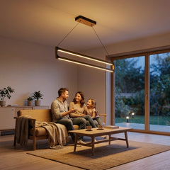 EnzoLight Orion Down Lineer LED Sarkıt Avize - Lüks Salon ve Oturma Odası İskandinav Sade Çizgilerle Akşam Açık Işıkla Homojen Sıcak Aydınlatma Ambiyansı