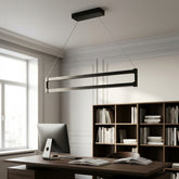 EnzoLight Orion Up&Down Lineer LED Sarkıt Avize - Çalışma Masası ve Home Office Avrupa İç Mimari Stilinde Gündüz Doğal Gün Işığında Tavana Montaj Görünümü