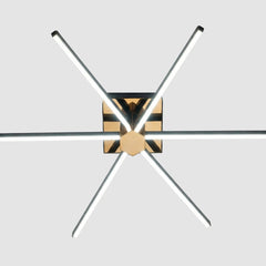 Nova Six 6 kollu modern LED avizenin simetrik radyal yıldız formunun alttan görünümü