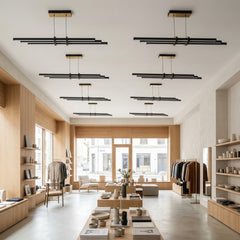 EnzoLight Cosmo Downlight Lineer LED Sarkıt Avize - Mağaza ve Showroom Tavanı İskandinav Sade Çizgilerle Gündüz Doğal Gün Işığında Tavana Montaj Görünümü