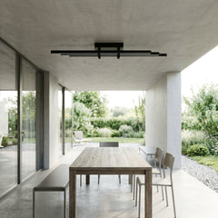 EnzoLight Cosmo Plafonyer Modern LED Tavan Avize Plafonyer - Kış Bahçesi ve Teras Minimalist Yaşam Konseptinde Gündüz Doğal Gün Işığında Tavana Montaj Görünümü