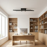 EnzoLight Cosmo Plafonyer Modern LED Tavan Avize Plafonyer - Çalışma Masası ve Home Office İskandinav Sade Çizgilerle Gündüz Doğal Gün Işığında Tavana Montaj Görünümü