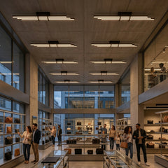 EnzoLight Cosmo Plafonyer Modern LED Tavan Avize Plafonyer - Mağaza ve Showroom Tavanı Modern Mimari Çizgilerle Akşam Açık Işıkla Homojen Sıcak Aydınlatma Ambiyansı