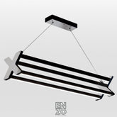 EnzoLight Model X: Benzersiz Form Lineer Sarkıt Avize Modern Lineer LED Sarkıt Avize - 1:1 Beyaz Fon Dekupe Ana Ürün Görseli (AI Oda Tasarımı Cutout)