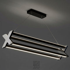 EnzoLight Model X: Benzersiz Form Lineer Sarkıt Avize Modern Lineer LED Sarkıt Avize - Gece Açık Işık Simülasyonu ve Homojen LED Aydınlatma Ambiyansı