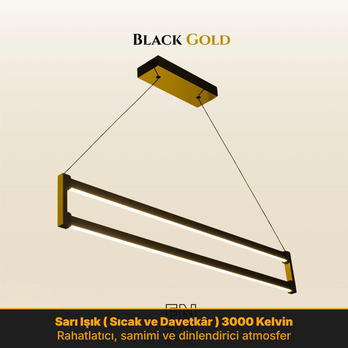 EnzoLight Orion Lineer LED Sarkıt (Gold / 3000K (Sarı)) - 1:1 Beyaz Fon Dekupe Ürün Görseli | Modern Lineer LED Sarkıt Avize