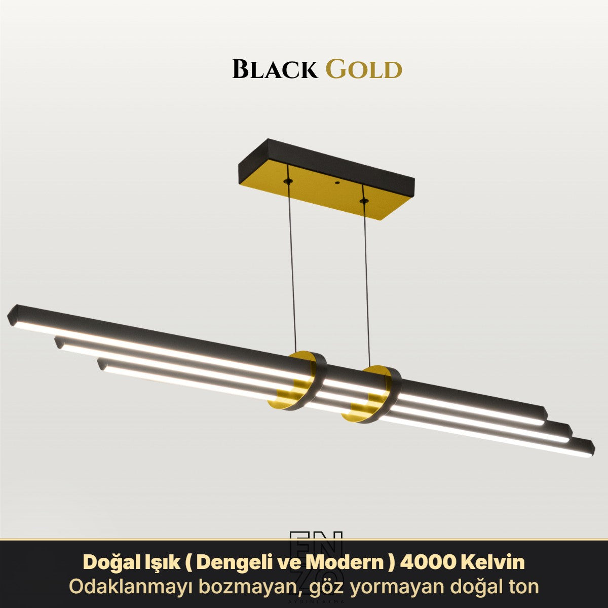Enzo Light Cosmo Downlight Gold Kasa, 4000K Doğal Gün Işığı - Aşağı Yönlü Lineer LED Sarkıt Avize