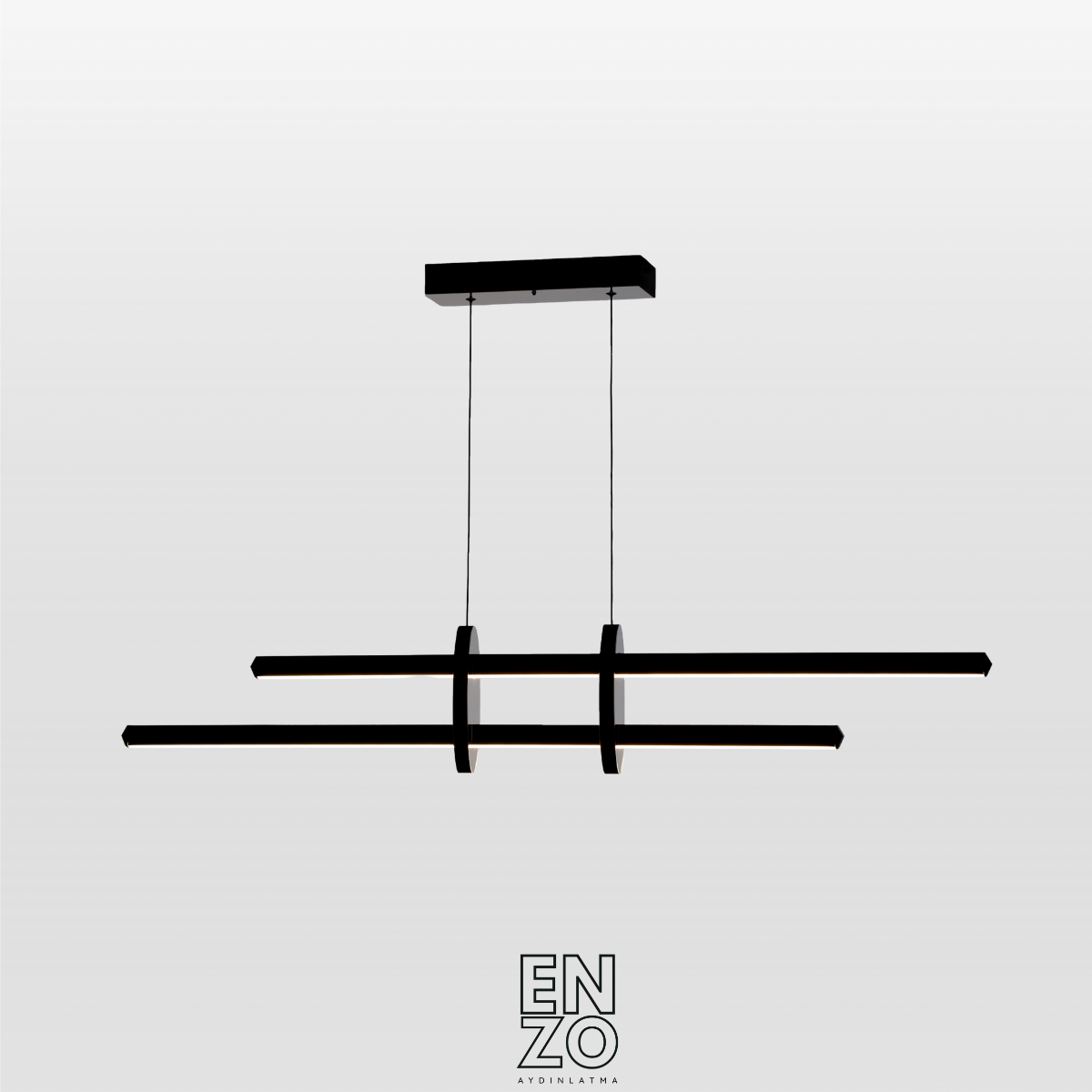 EnzoLight Halo Lineer LED Sarkıt Avize Modern Lineer LED Sarkıt Avize - Modern Salon ve Yemek Masası Uygulama Görseli