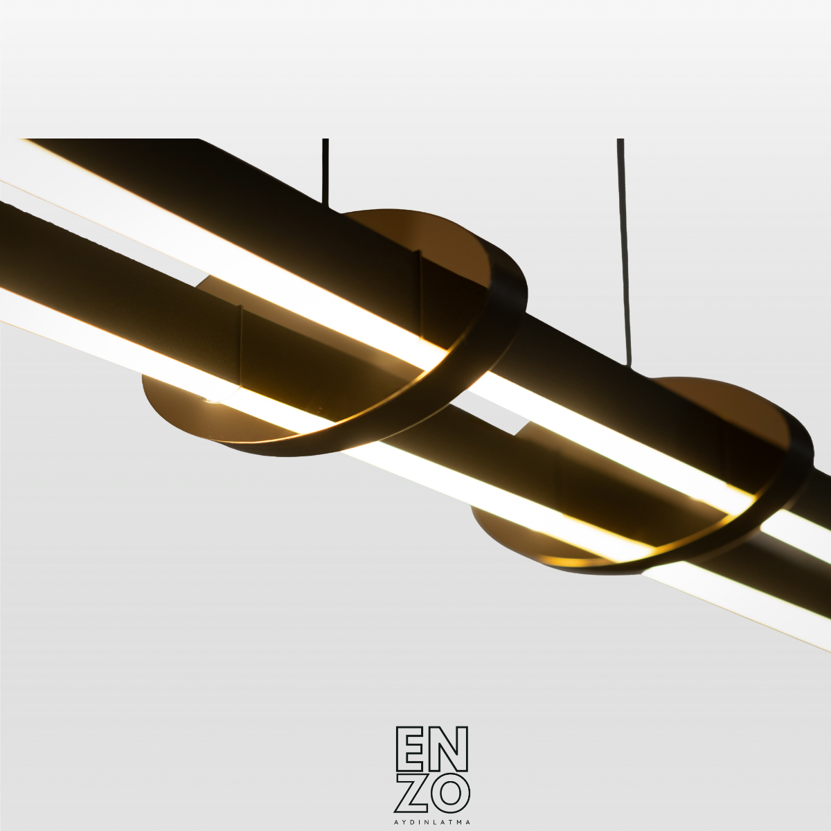 EnzoLight Cosmo 2 Lineer LED Sarkıt Avize Modern Lineer LED Sarkıt Avize - 6063 Alüminyum Gövde, Ölçü ve Montaj Detay Görseli