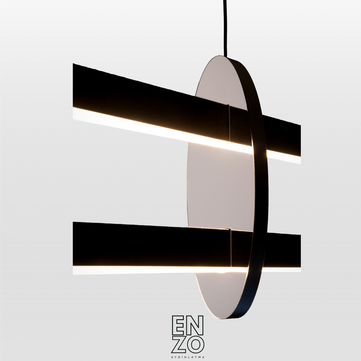 EnzoLight Halo Lineer LED Sarkıt Avize Modern Lineer LED Sarkıt Avize - 6063 Alüminyum Gövde, Ölçü ve Montaj Detay Görseli