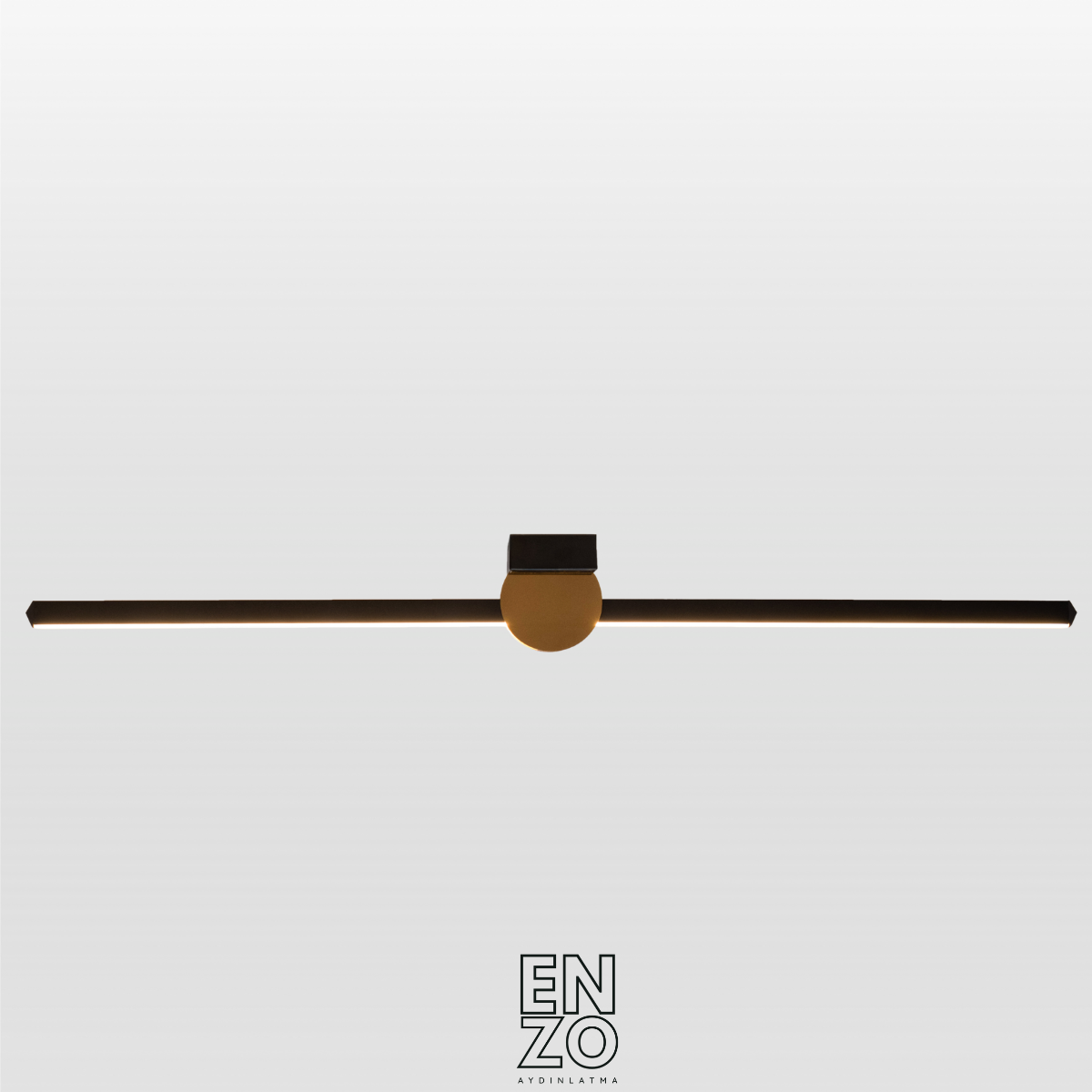 EnzoLight UnoP Aşağı Yönlü Tavan Aydınlatma Led Avize 120 Cm Modern Tavana Sıfır Plafonyer LED Avize - 6063 Alüminyum Gövde, Ölçü ve Montaj Detay Görseli