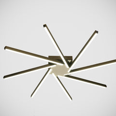 Zenit modern led tavan avizesinin aşağı ışık veren 8 kollu yıldız tasarımı