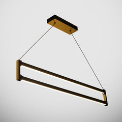 Orion modern lineer led sarkıt avize siyah metal gövdesi ve çift profil tasarımı ile aşağı yönlü güçlü aydınlatma sağlar.