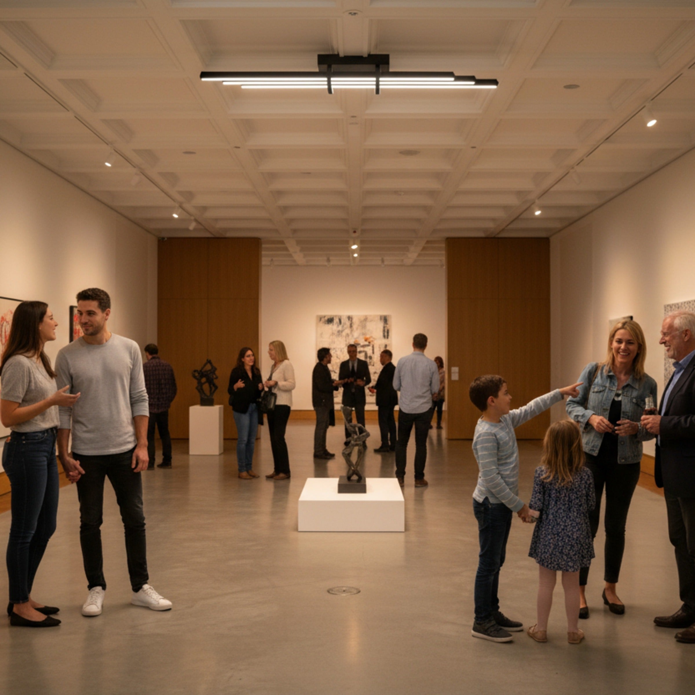 Sanat galerisi ve sergi salonları için özel tasarım siyah Cosmo plafonyer tavan aydınlatma armatürü.