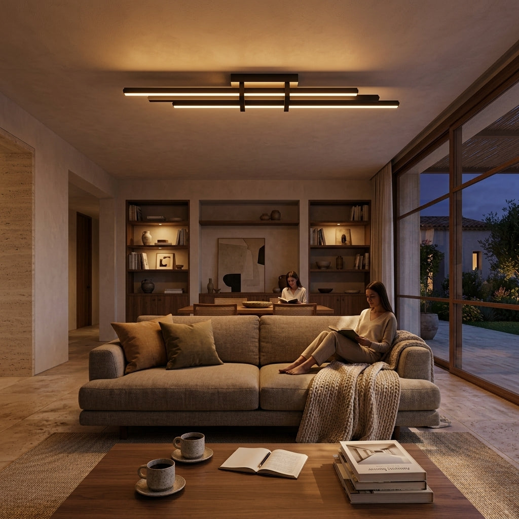 EnzoLight Modern Modern LED Tavan Avize Plafonyer - Göz Yormayan Kamaşmasız Difüzör ve Homojen Işık Hattı