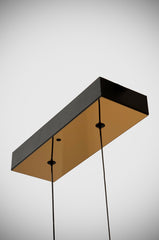 Modern Linear LED Pendant Light – Minimal Black & Gold Hanging Ceiling Lamp for Dining Table, Kitchen Island & Living Room