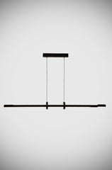 Lineer LED Sarkıt Avize – Çift Işık Hatlı, Siyah Metal Gövdeli Modern Tasarım Aydınlatma