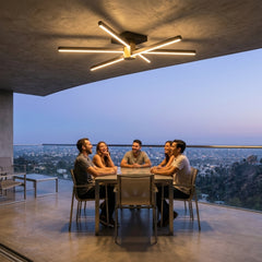 EnzoLight Nova Six Modern LED Tavan Avize Plafonyer - Kapalı Balkon ve Teras Modern Mimari Çizgilerle Akşam Açık Işıkla Homojen Sıcak Aydınlatma Ambiyansı