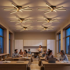 EnzoLight Nova Six Modern LED Tavan Avize Plafonyer - Lüks Yaşam Alanı İskandinav Sade Çizgilerle Akşam Açık Işıkla Homojen Sıcak Aydınlatma Ambiyansı