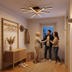 EnzoLight Nova Eight Modern LED Tavan Avize Plafonyer - Hol, Antre ve Karşılama Alanı İskandinav Sade Çizgilerle Akşam Açık Işıkla Homojen Sıcak Aydınlatma Ambiyansı