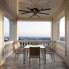 EnzoLight Nova Eight Modern LED Tavan Avize Plafonyer - Kapalı Balkon ve Teras Avrupa İç Mimari Stilinde Gündüz Doğal Gün Işığında Tavana Montaj Görünümü