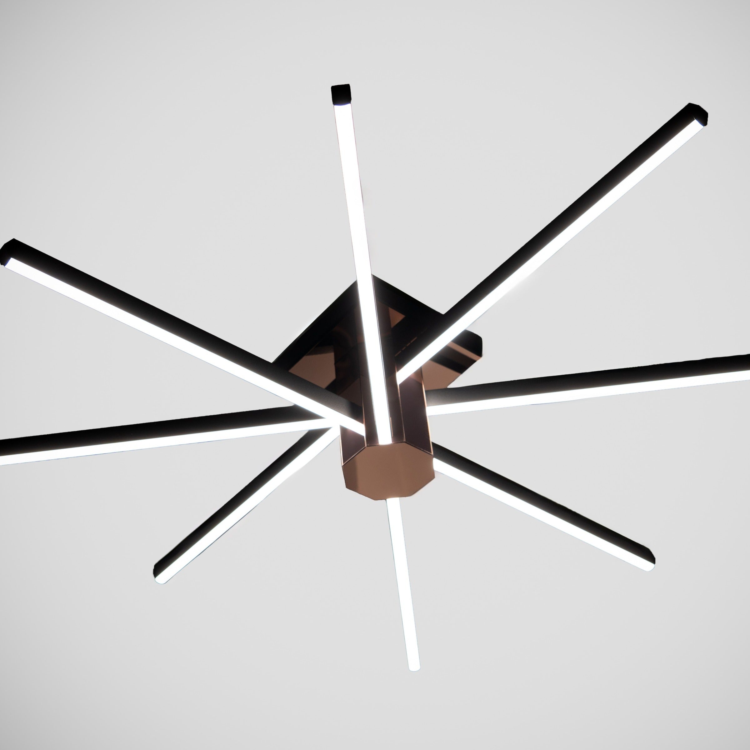 Nova Eight 8 kollu ultra güçlü led plafonyer avize alt açıdan görünümü.