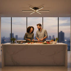 Nova Six 6 kollu modern led plafonyer mutfak adası üzerinde şık aydınlatma.