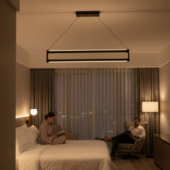 Orion modern lineer LED sarkıt lüks otel odası yatak üzerinde çift yönlü ışık.