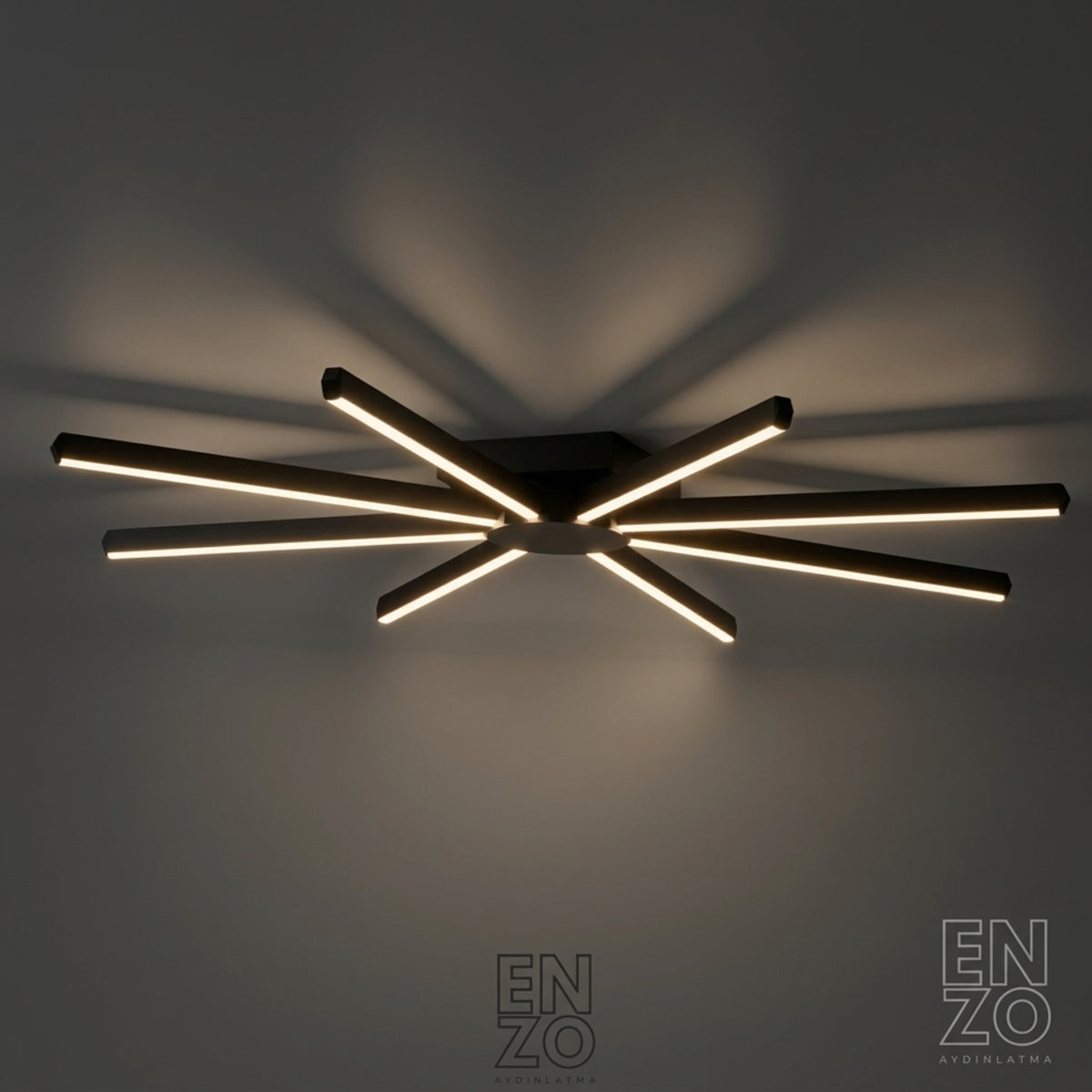 EnzoLight Pulsar Tavan Avize Tavana Sıfır Plafonyer LED Avize - Gece Açık Işık Simülasyonu ve Homojen LED Aydınlatma Ambiyansı