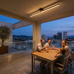 EnzoLight UnoP 120cm Modern Lineer LED Tavan Avize Plafonyer - Kapalı Balkon, Kış Bahçesi ve Teras Modern Mimari Çizgilerle Akşam Açık Işıkla Homojen Sıcak LED Aydınlatma Ambiyansı