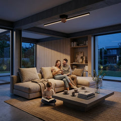 EnzoLight UnoP 120cm Modern Lineer LED Tavan Avize Plafonyer - Lüks Salon ve Oturma Odası Modern Mimari Çizgilerle Akşam Açık Işıkla Homojen Sıcak LED Aydınlatma Ambiyansı