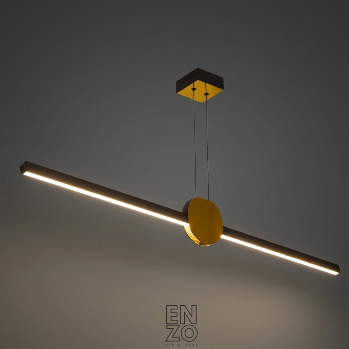 EnzoLight UnoS Aşağı Yönlü Sarkıt Led Avize 120 Cm Modern Modern Lineer LED Sarkıt Avize - Gece Açık Işık Simülasyonu ve Homojen LED Aydınlatma Ambiyansı
