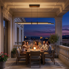 EnzoLight Cosmo Downlight Lineer LED Sarkıt Avize - Kapalı Balkon ve Teras Avrupa İç Mimari Stilinde Akşam Açık Işıkla Homojen Sıcak Aydınlatma Ambiyansı