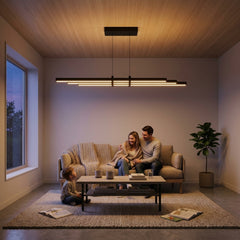 EnzoLight Cosmo Downlight Lineer LED Sarkıt Avize - Lüks Salon ve Oturma Odası İskandinav Sade Çizgilerle Akşam Açık Işıkla Homojen Sıcak Aydınlatma Ambiyansı