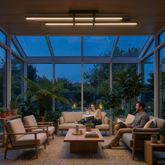 EnzoLight Cosmo Up&Down Modern LED Tavan Avize Plafonyer - Kış Bahçesi ve Teras İskandinav Sade Çizgilerle Akşam Açık Işıkla Homojen Sıcak Aydınlatma Ambiyansı