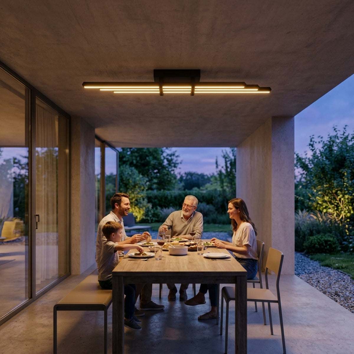 EnzoLight Cosmo Plafonyer Modern LED Tavan Avize Plafonyer - Kış Bahçesi ve Teras Minimalist Yaşam Konseptinde Akşam Açık Işıkla Homojen Sıcak Aydınlatma Ambiyansı