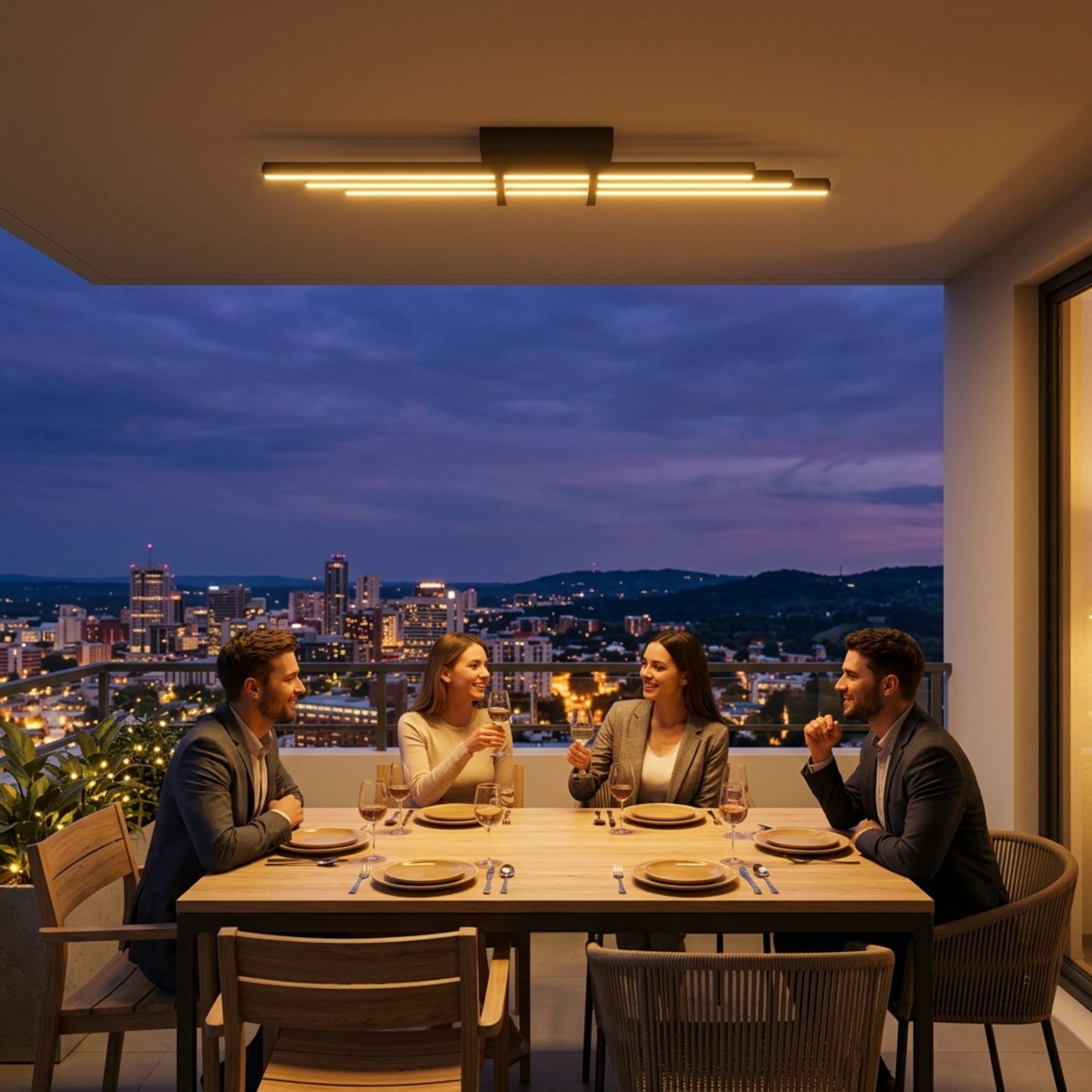 EnzoLight Cosmo Plafonyer Modern LED Tavan Avize Plafonyer - Kapalı Balkon ve Teras İskandinav Sade Çizgilerle Akşam Açık Işıkla Homojen Sıcak Aydınlatma Ambiyansı
