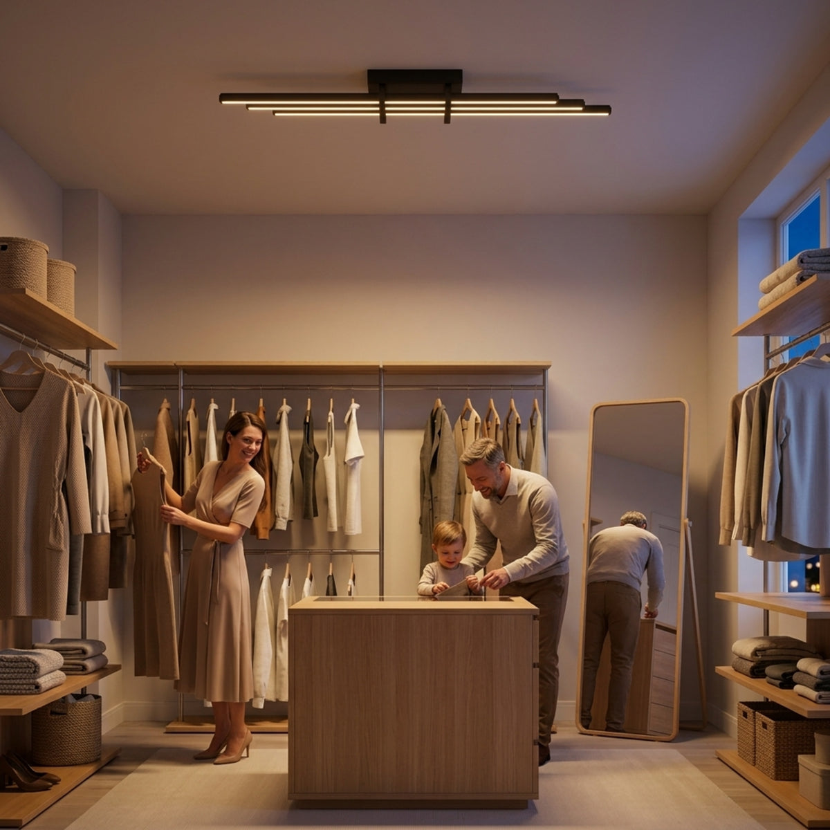 EnzoLight Cosmo Plafonyer Modern LED Tavan Avize Plafonyer - Giyinme Odası ve Gardırop Alanı İskandinav Sade Çizgilerle Akşam Açık Işıkla Homojen Sıcak Aydınlatma Ambiyansı