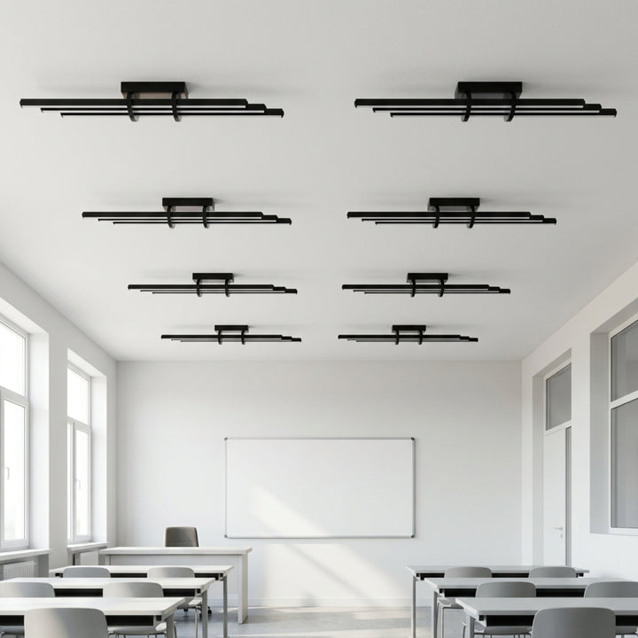EnzoLight Cosmo Plafonyer Modern LED Tavan Avize Plafonyer - Lüks Yaşam Alanı Minimalist Yaşam Konseptinde Gündüz Doğal Gün Işığında Tavana Montaj Görünümü