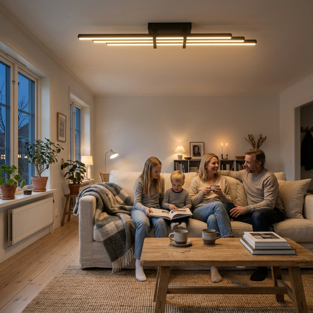 EnzoLight Cosmo Plafonyer Modern LED Tavan Avize Plafonyer - Lüks Salon ve Oturma Odası İskandinav Sade Çizgilerle Akşam Açık Işıkla Homojen Sıcak Aydınlatma Ambiyansı