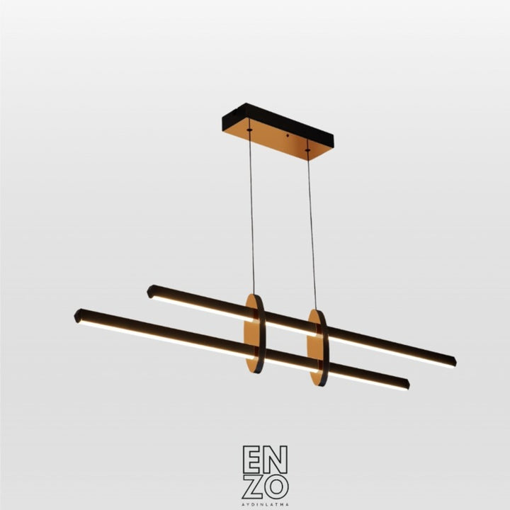 EnzoLight Halo Lineer LED Sarkıt Avize Modern Lineer LED Sarkıt Avize - 1:1 Beyaz Fon Dekupe Ana Ürün Görseli (AI Oda Tasarımı Cutout)