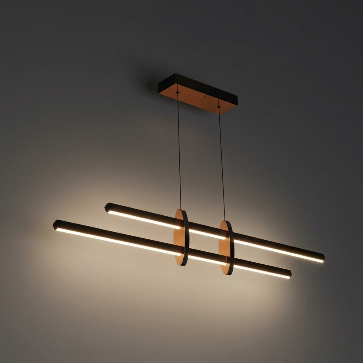 EnzoLight Halo Lineer LED Sarkıt Avize Modern Lineer LED Sarkıt Avize - Gece Açık Işık Simülasyonu ve Homojen LED Aydınlatma Ambiyansı